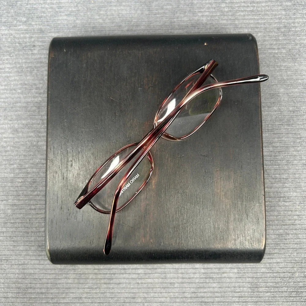 Mario Martinelli Burgundy Tortoise Oval Y2k Eyeglass Frames 48-16 31924